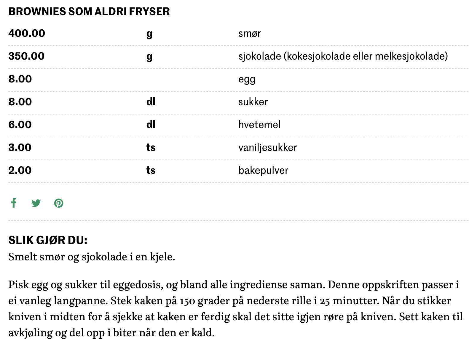 Svalbard brownie opskrift